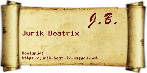 Jurik Beatrix névjegykártya